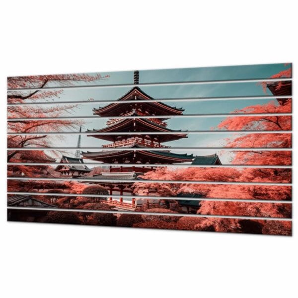 lamele dekoracyjne japonski krajobraz z sakura