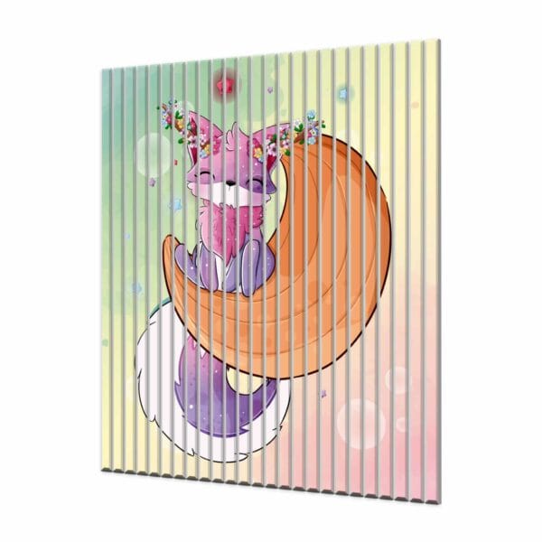 lamele dekoracyjne lis z kwiatowa ozdoba