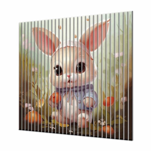 panel lamelowy zajaczek na tle kwiatow