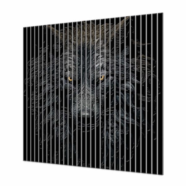 lamele Antracyt dekoracyjne czarno bialy portret wilka