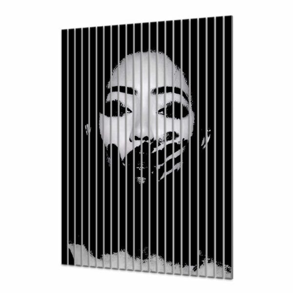 czarne lamele w sypialni portret w czerni i bieli