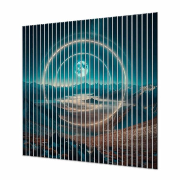 lamele dekoracyjne nocny krajobraz z ksiezycem