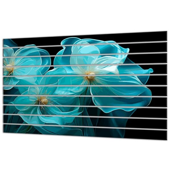 panel lamelowy niebieskie kwiaty