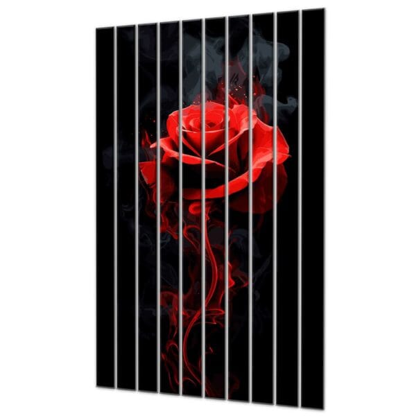 lamele scienne czerwona roza na ciemnym tle