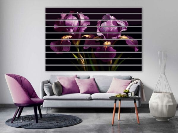 lamele scienne irysy ciemne tlo