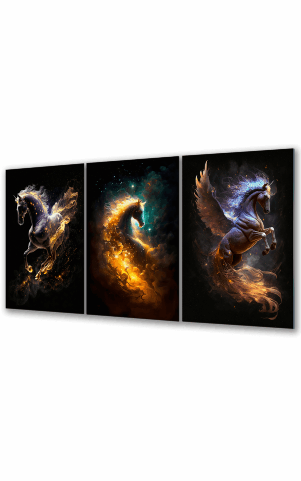 obraz szklany tryptyk koń