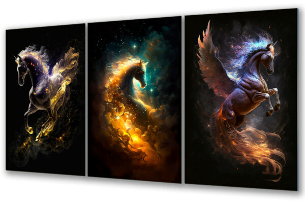 obraz szklany tryptyk koń zwierzę