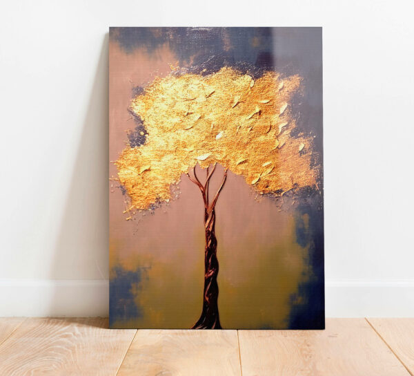 obraz szklany przynoszacy szczescie zloty dab