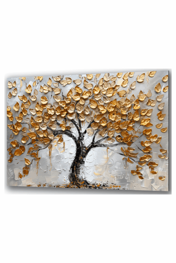 szklany obraz zlote drzewo pieniedzy bogactwo i harmonia