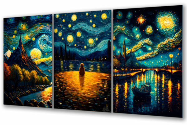 van gogh tryptyk na szkle rzeka