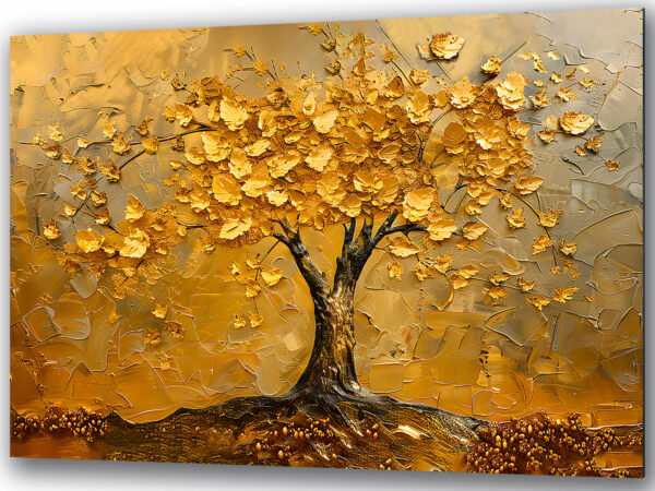 szczescie obrazy na szkle drzewo pieniedzy zlote