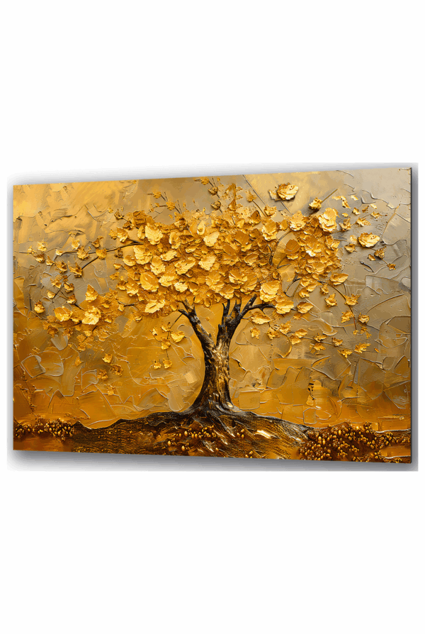 obraz drzewko szczescia w zlotych barwach