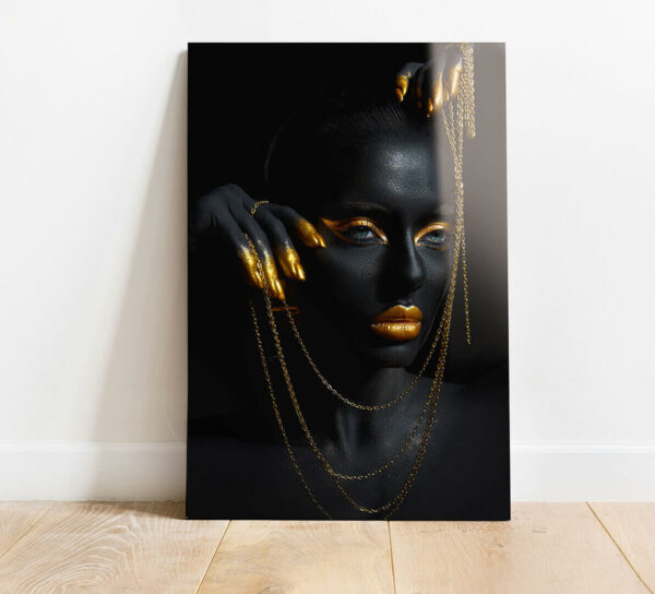 obraz na szkle czarno zloty