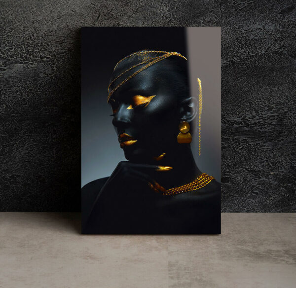 czarno zloty szklany obraz