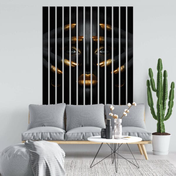 lamele w salonie afryka zloto czern