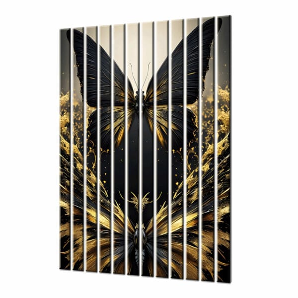 zlote lamele scienne pcv czarny motyl zloto