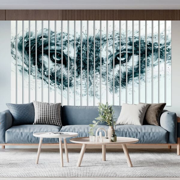 lamele scienne biale z nadrukiem sila wilka