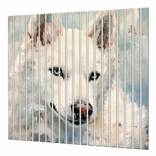 lamele ścienne jasne dekoracyjne albinos wilk