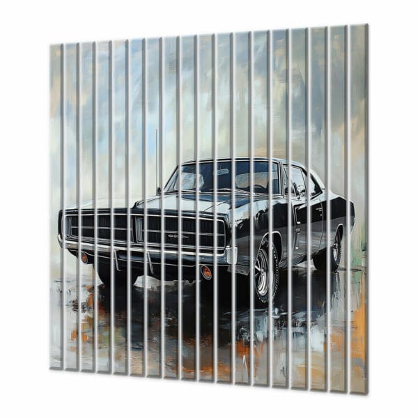 lamele biuro dekoracyjne vintage czarny samochod