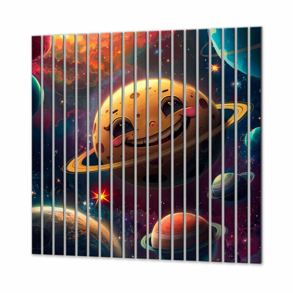 lamele dekoracyjne szczesliwy saturn w kosmosie