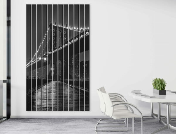 lamele dekoracyjne z nadrukiem czarno bialy most
