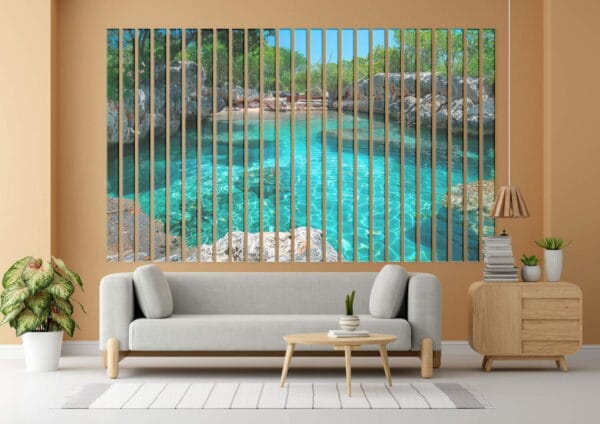 lamele dekoracyjne szklane jezioro w tropikach