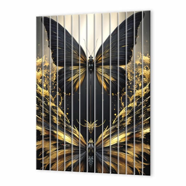 lamele dekoracyjne szklane zloty motyl