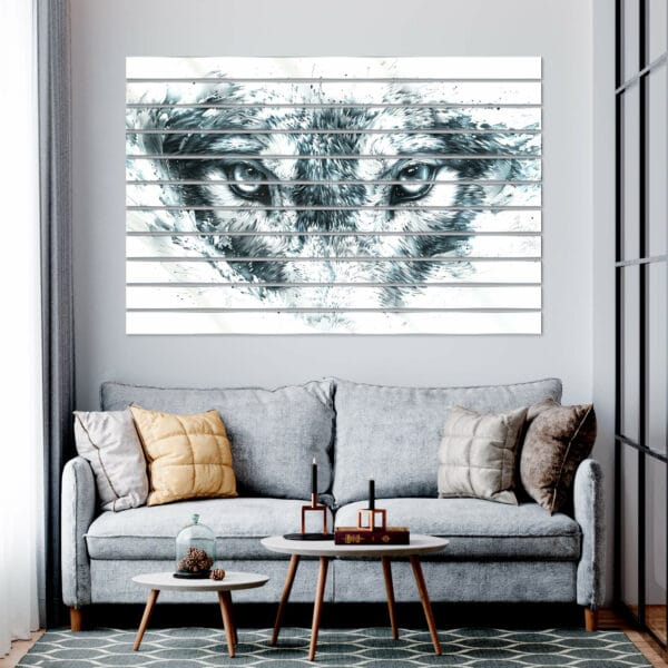 lamele dekoracyjne szklane wilk sila natury