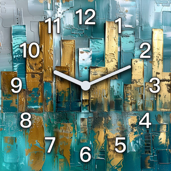 zegar na sciane abstrakcyjny motyw zloto