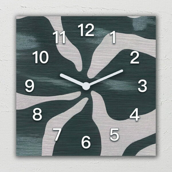 zegar scienny do salonu abstrakcja paski zebrza