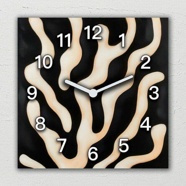 zegar na sciane czarne i białe