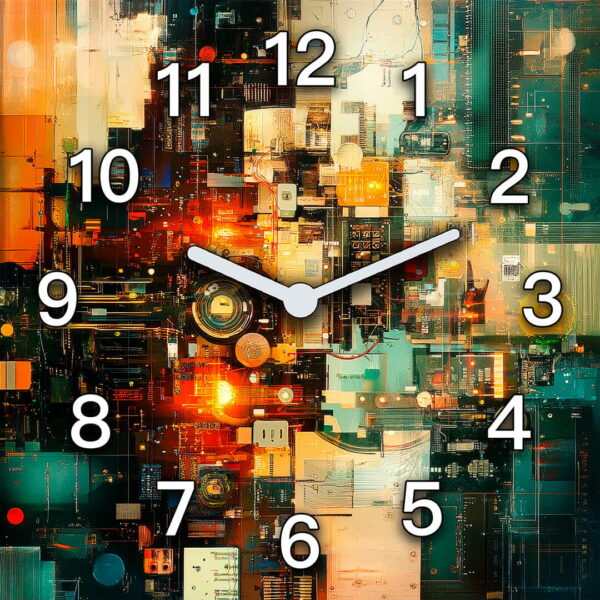 zegar scienny abstrakcyjna mapa