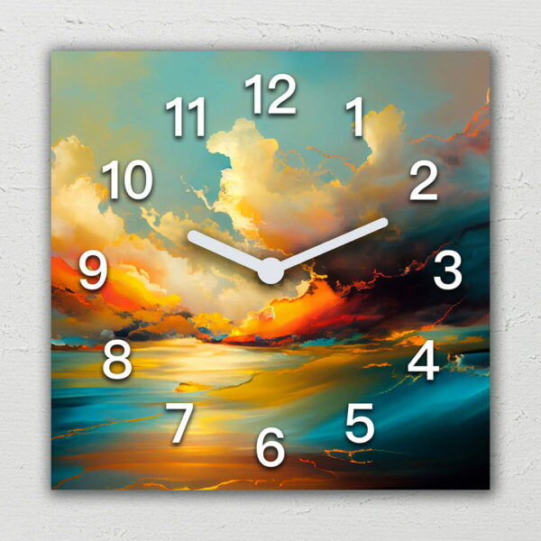 abstrakcja chmury zegary scienne