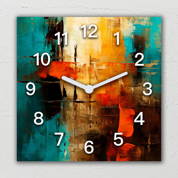 zegar na sciane abstrakcja gra kolorow