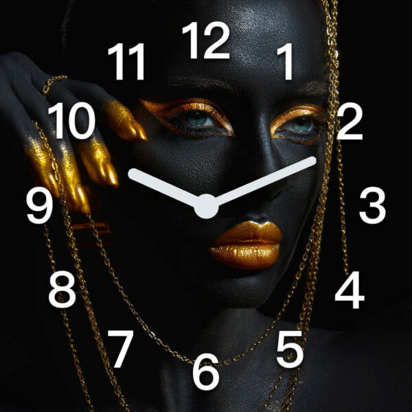 zegar scienny motywy afrykanskie w zlocie