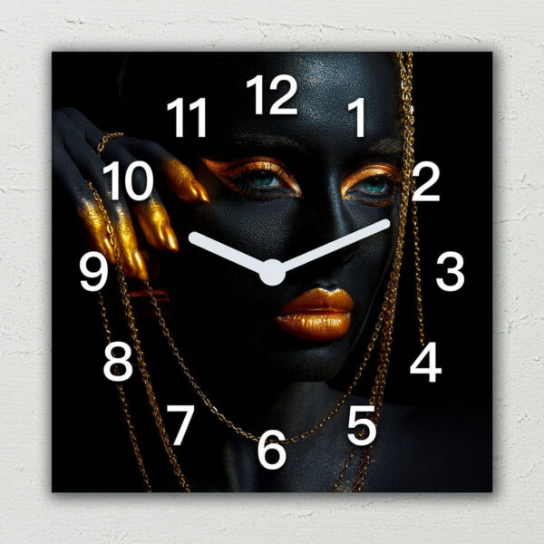 zegar scienny obraz afryka elegancja w zlocie