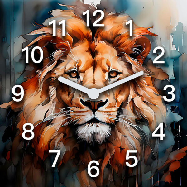 zegar scienny lew portret