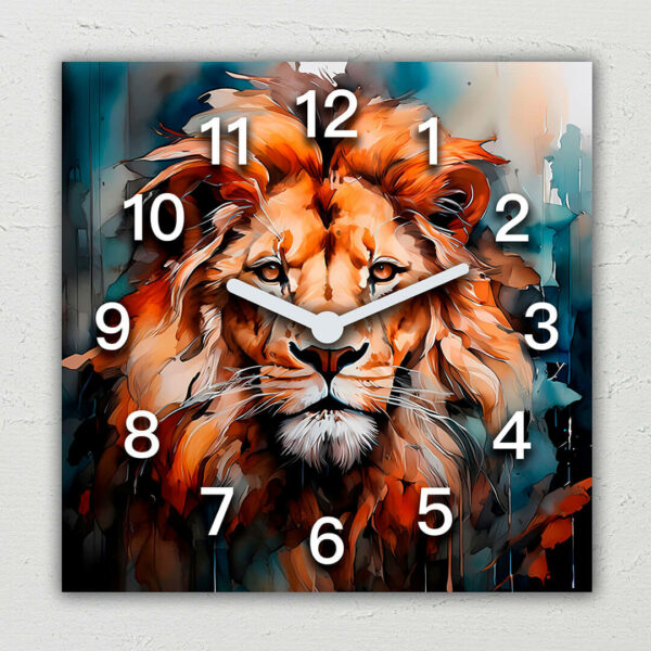 nowoczesny zegar lew portret
