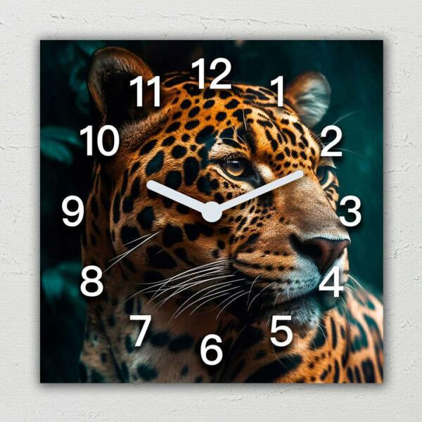 nowoczesny zegar lampart afryka
