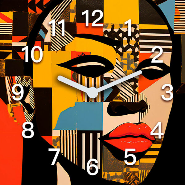 zegar kuchenny abstrakcyjny portret afryka