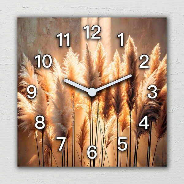 obrazy boho do salonu zegar trawa