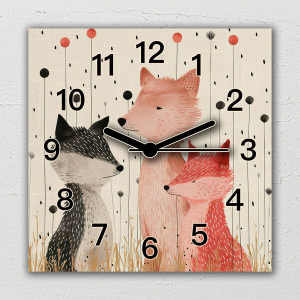 obrazy boho do salonu zegar lis