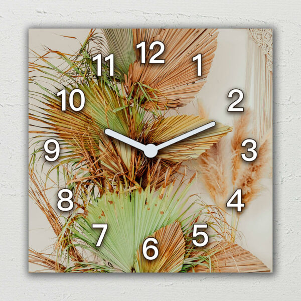 obrazy boho do salonu zegar palmowy