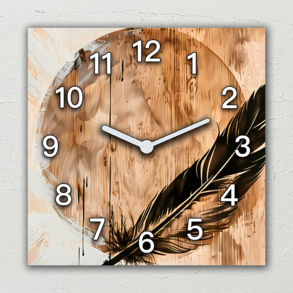 zegar scienny do salonu boho