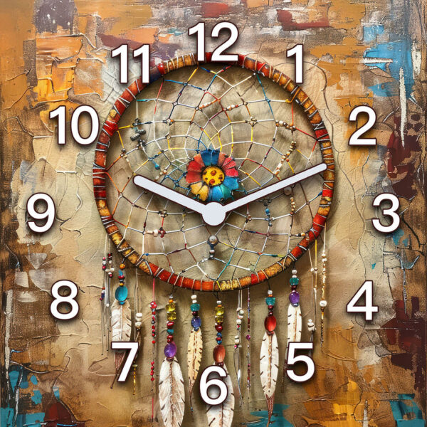 zegar boho abstrakcyjny