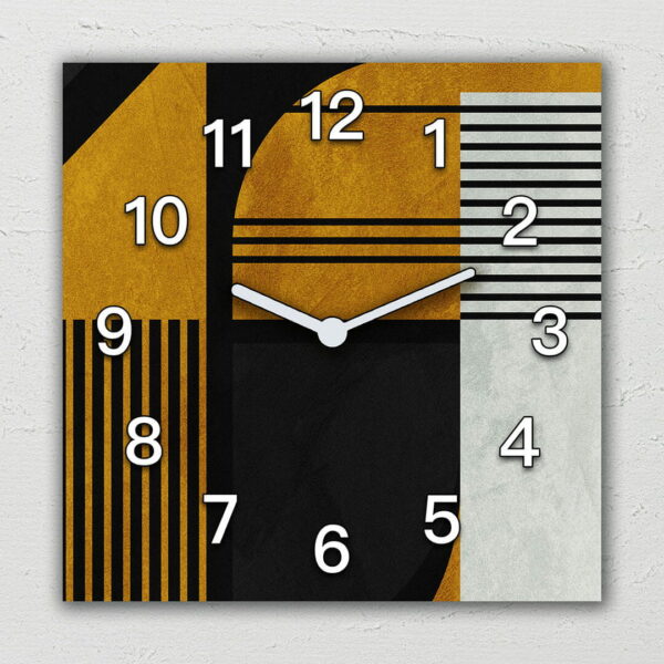 duzy zegar boho nowoczesna sztuka rośliny