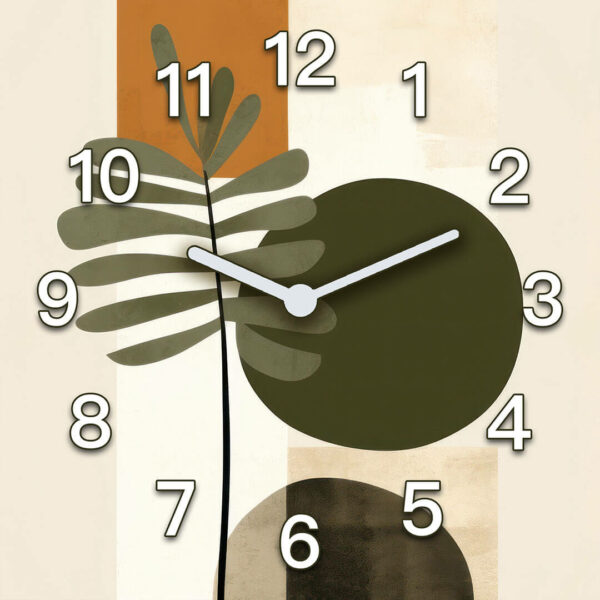 zegar boho obrazy rośliny pastelowe