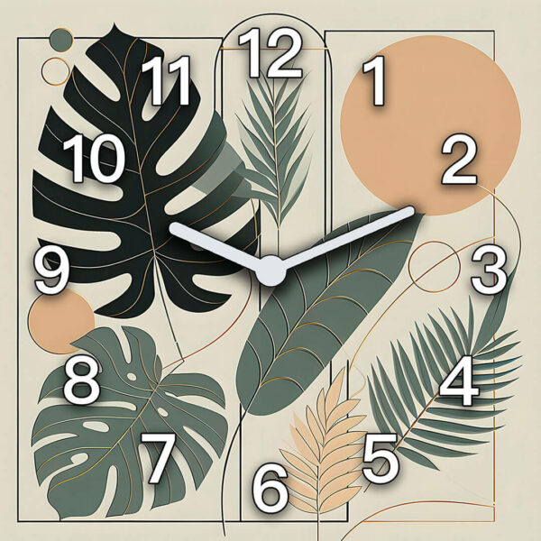 zegar scienny obrazy boho artystyczna abstrakcja