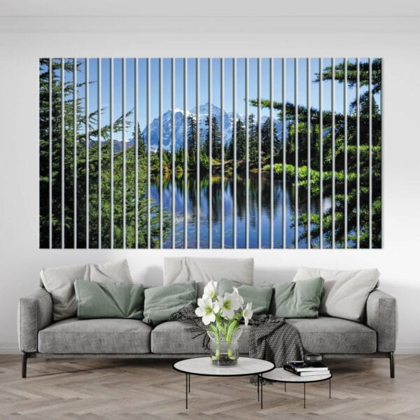 lamele z nadrukiem lesny krajobraz z gora