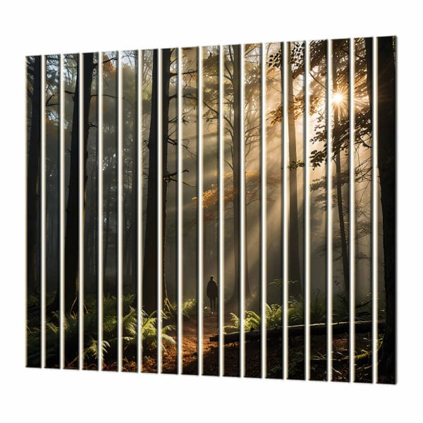 lamele dekoracyjne las z przemijającym słońcem